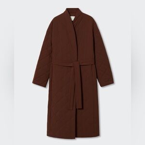 EUC MANGO MNG Oversize quilted brown coat